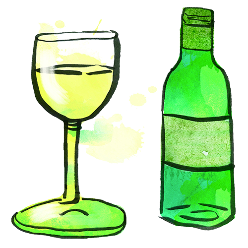 Artwork Wein mit Weinflasche